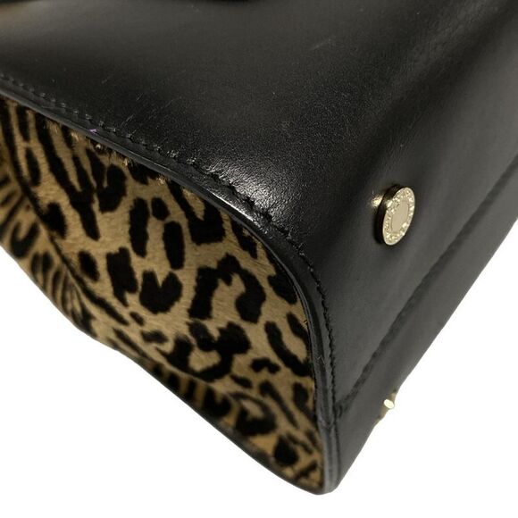 Bvlgari Tote Bag Serpenti Scalier Black X Light Brown X Multi Mini Bag Leopard - Picture 8 of 16